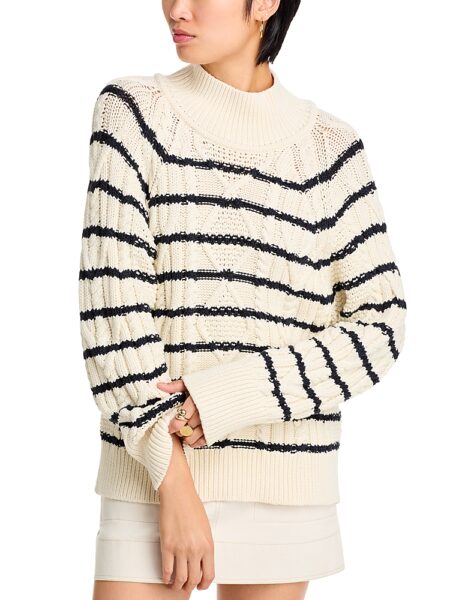 Boss Fodela Striped Cable Knit Sweater