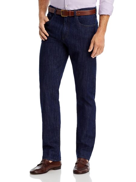 Canali Stretch Denim Straight Fit Jeans