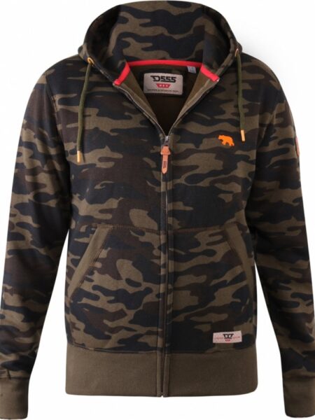 D555 by Duke Duke Mens Big Size Regent Camouflage Print Cotton Hoodie