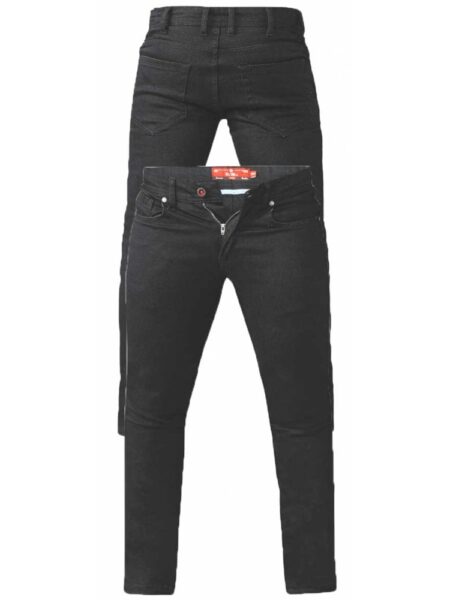 D555 by Duke Duke Tapered Fit Stretch Jean Colour: BLACK, Size: 52&quo