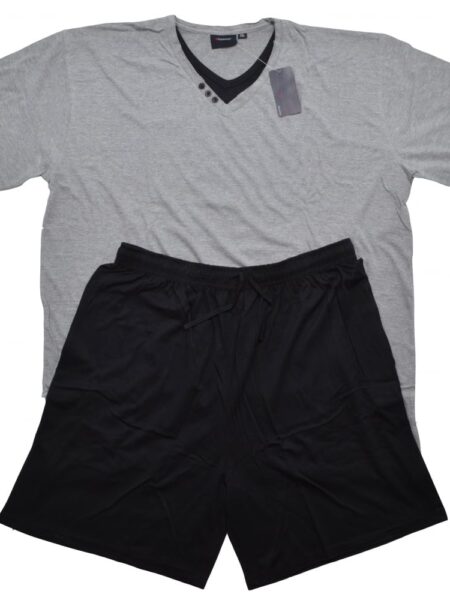 ESPIONAGE Mens Large Shortie Pyjamas Colour: GREY, Size: 8XL