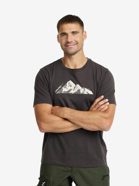 Easy Graphic Mount Lines T-shirt Herre Anthracite, Størrelse:2XL - Herre > Overdele > T-shirts