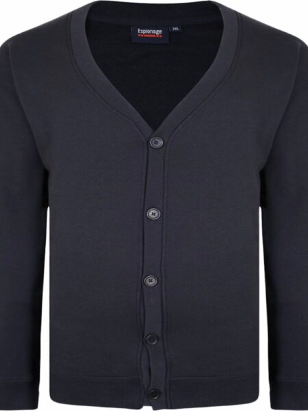 Espionage Mens Big Size Sweat Five Button Cardigan Size: 7XL, Colour: