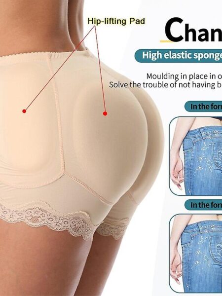 Htclv Enhancers Fake Ass Hip Butt Lifter Shapers Control Trusser Polstret Slankende Undertøj Enhancer Hip Pads Pant Sort 6XL