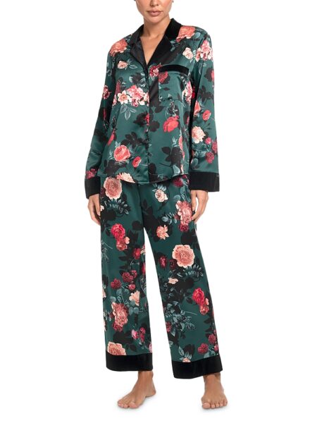 In Bloom by Jonquil Satin and Velour Pajama Set