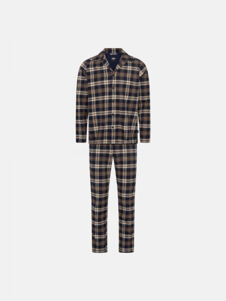 JBS Pyjamas Flannel i navy og brun til herre