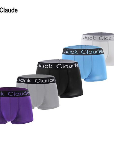 Jack Claude 5stk Mænd Undertøj Majtki Meskie Solid Sexet Lingeri Boxer Trusser Engros Masser Boxershorts Trusser Underbukser Jack007-02-5stk Asia X...