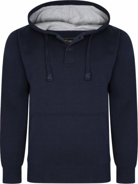 Kam Mens Big Size Pullover Hoody With Front Pockets Colour: NAVY, Size