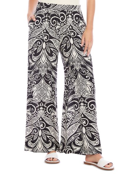 Karen Kane Petites Printed Wide Leg Pants