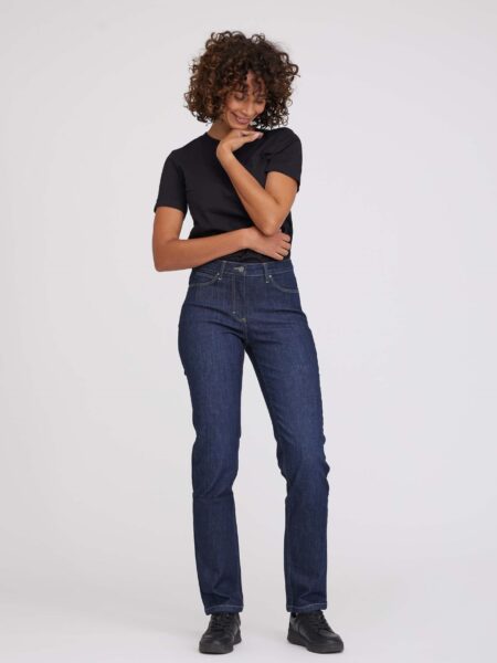 LAURIE dames vegan Jeans Charlotte Regular Ml Gewassen Donkerblauw Denim