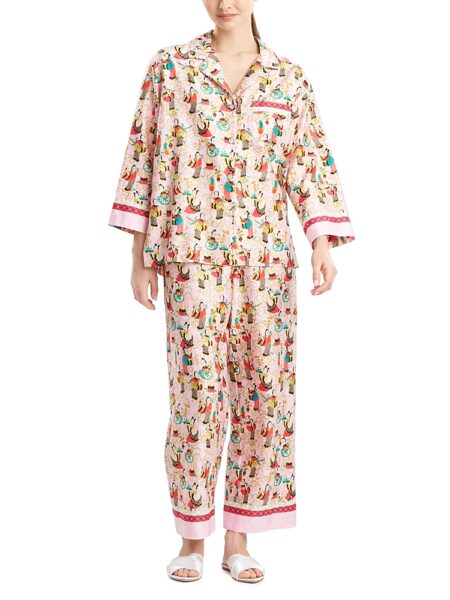 Natori Cotton Tea Garden Long Pajama Set