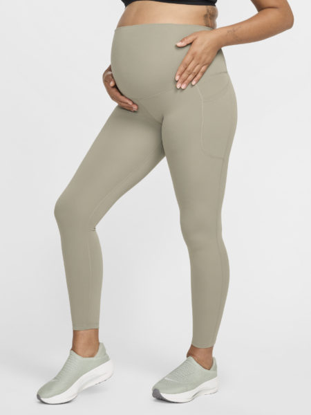 Nike (M) One-leggings i 7/8 længde med høj talje og lommer til kvinder (Maternity) - grøn