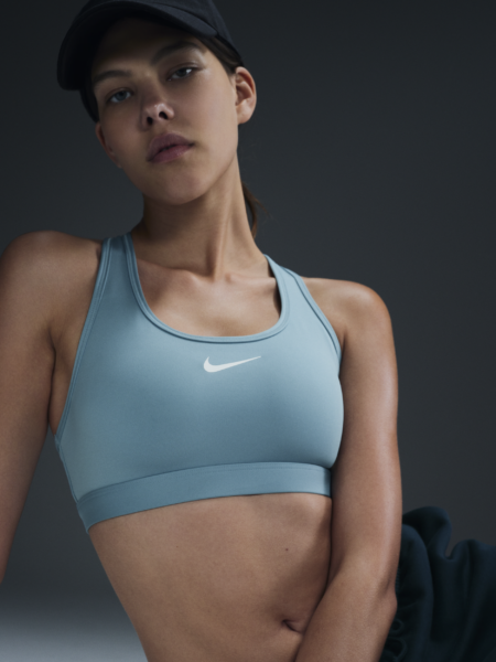 Nike Swoosh Medium Support-sports-bh med indlæg til kvinder - blå