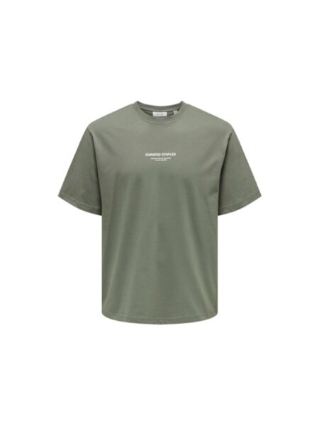 ONLY & SONS O-neck T-Shirt i Castor Gray til herre