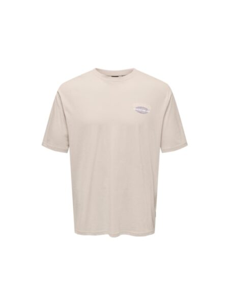 ONLY & SONS T-Shirt med print i beige til herre