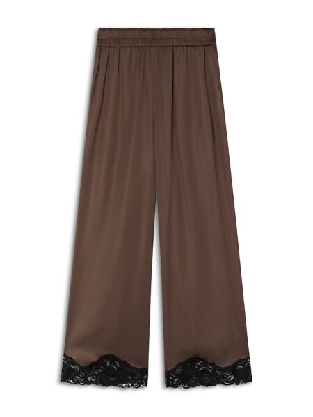 Pinko Pendolo Satin Lace Trim Pants