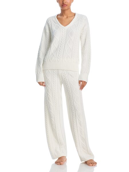 Pj Salvage Chenille Cable Knit Sweater & Pants Pajama Set