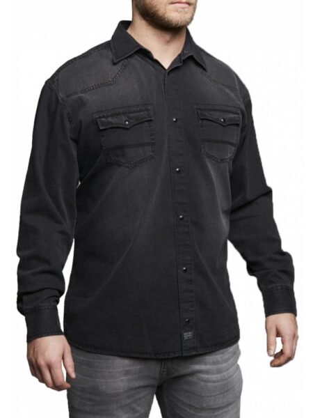 Replika Jeans Fashion Denim Shirt Size: 6XL, Colour: BLACK