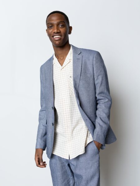 Roman linen blazer - Navy Melange