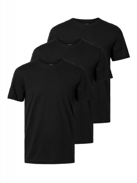 Selected Homme 3pak t-shirt i sort til herre