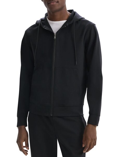 Theory Nylon Stretch Scuba Knit Full Zip Hoodie