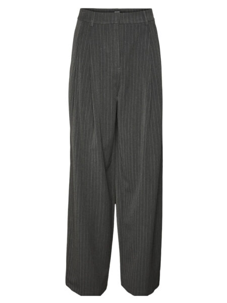 VERO MODA dame bukser VMSILJE - Dark Grey Melange PINSTRIPE