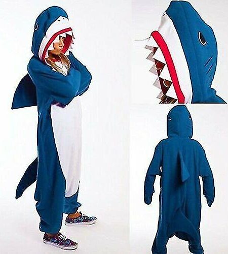 Voksen nattøj Haj Pyjamas Kigurumi Cosplay Kostume Fancy kjoler Unisex XL